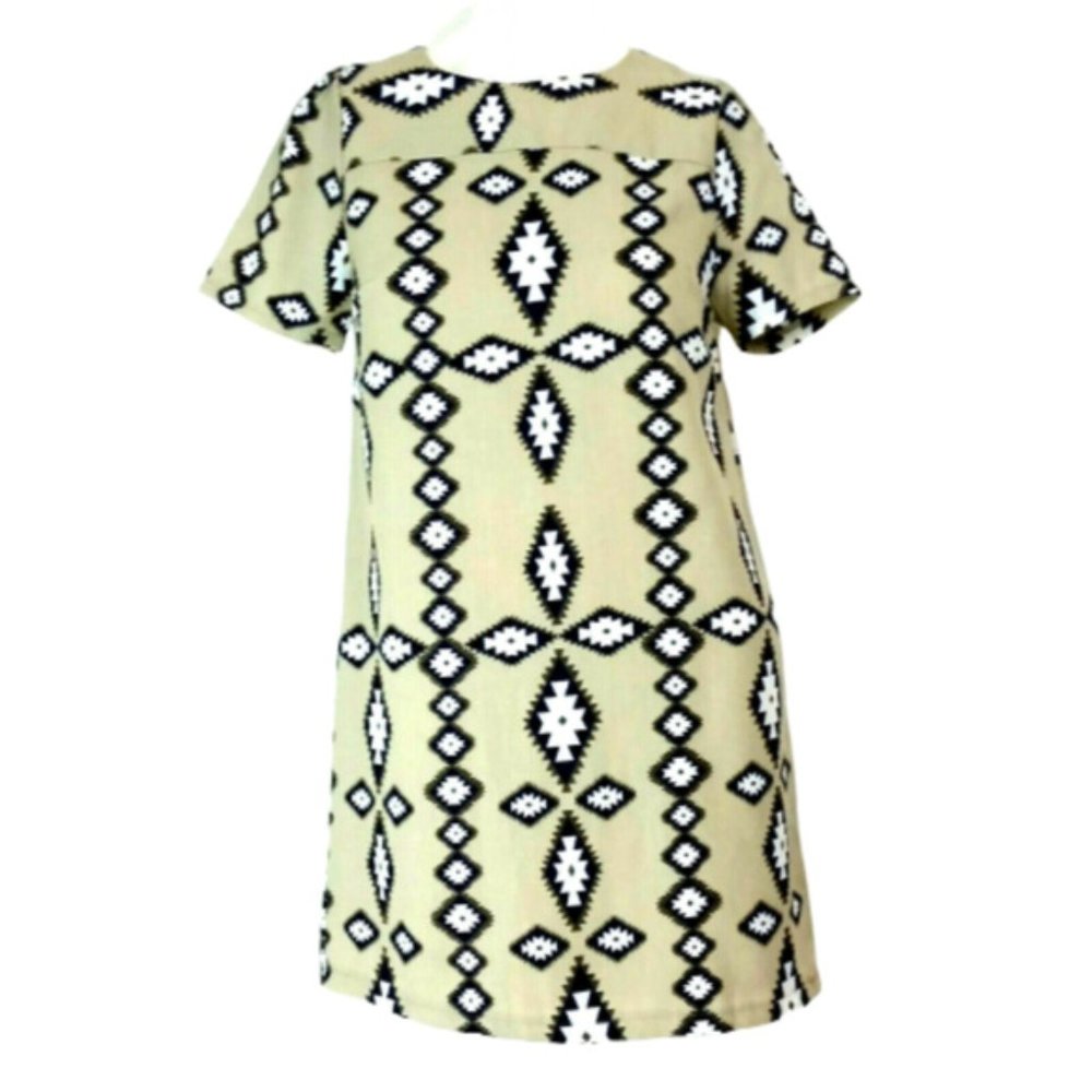 CALS Southwest Aztec Short Sleeve Shift Dress